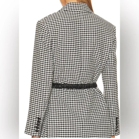 Veronica Beard Hutchinson Dickey Jacket in Black and White Houndstooth Sz M - Picture 2 of 5